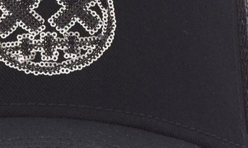 Cult Of Individuality Sequins Logo Trucker Hat In Blue