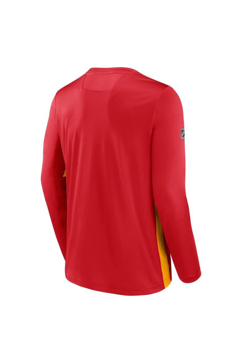 Men's Fanatics Branded Red Calgary Flames Authentic Pro Rink Performance Long Sleeve T-Shirt, Alternate, color, Red