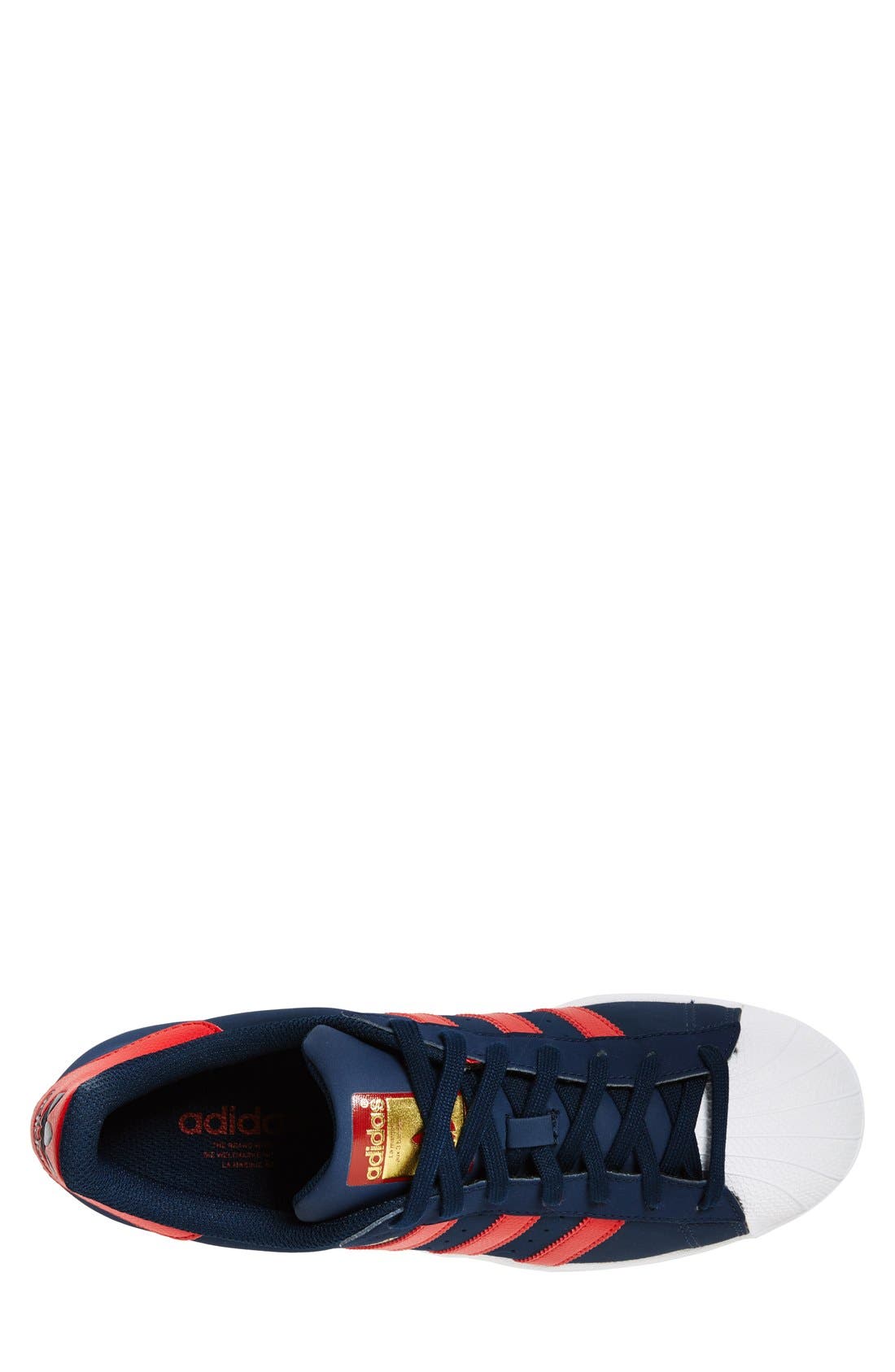 Superstar Foundation Sneaker, Alternate, color, NAVY/ SCARLET/ WHITE