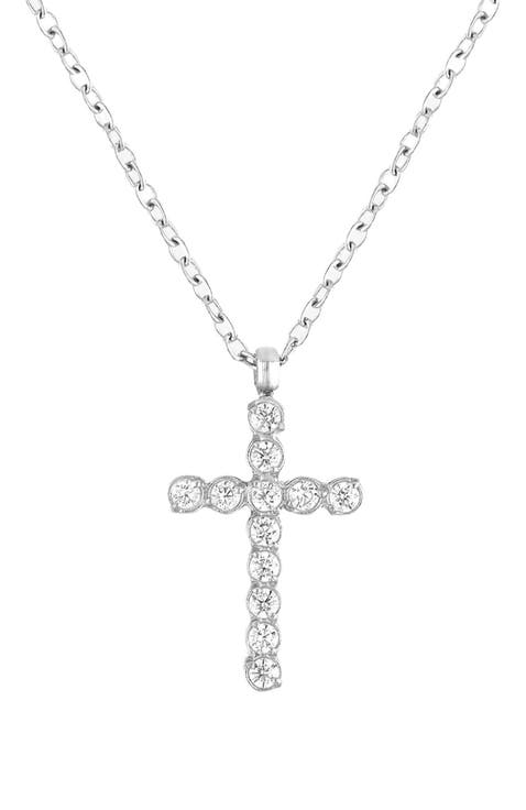 Dainty Bezel Cubic Zirconia Cross Necklace