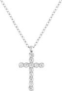 BEN ONI Dainty Bezel Cubic Zirconia Cross Necklace