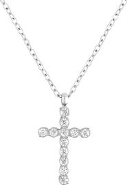 BEN ONI Dainty Bezel Cubic Zirconia Cross Necklace