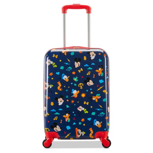 American Tourister Disney Hardside Carry On 18 Inch Luggage With Spinner Wheels In Blue