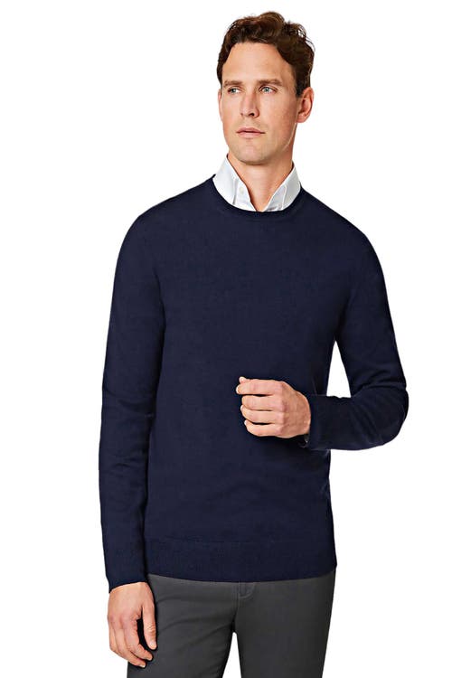 Charles Tyrwhitt Pure Merino Crew Neck Sweater In Navy