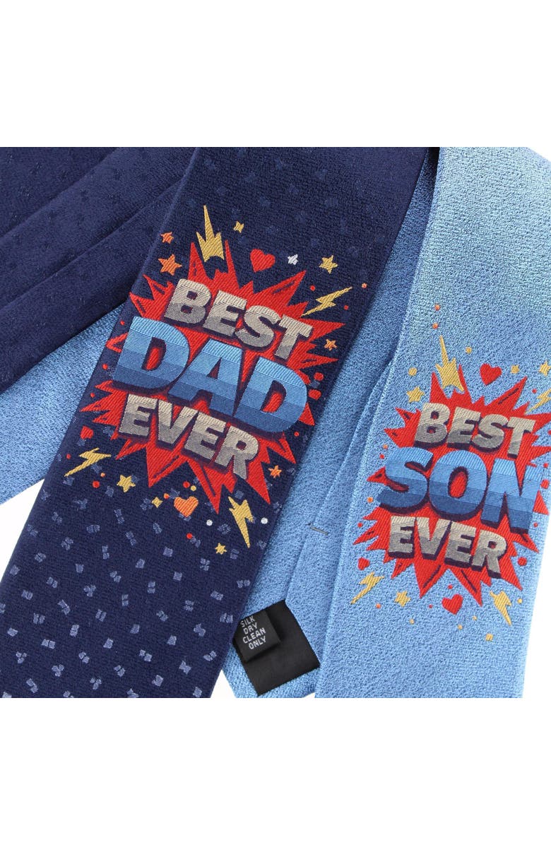Trafalgar Boy's Best Son Ever Novelty Silk Necktie, Alternate, color, Blue