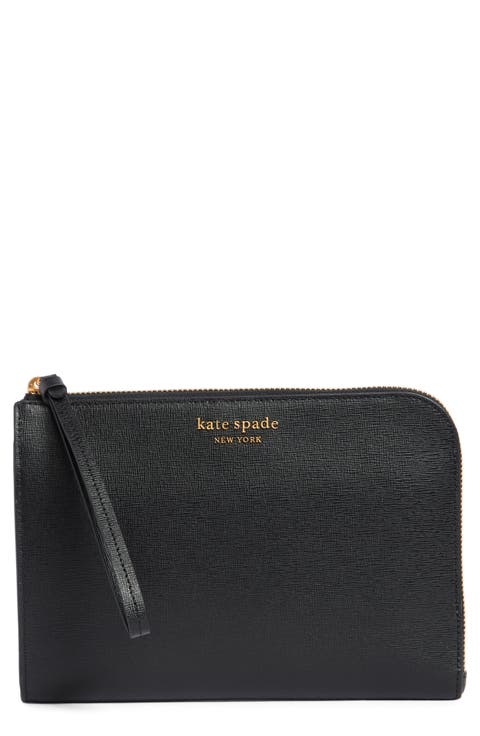 moragn saffiano leather zip pouch
