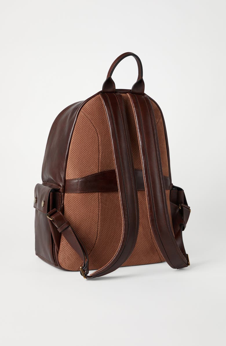 Brunello Cucinelli Calfskin backpack, Alternate, color, Burgundy