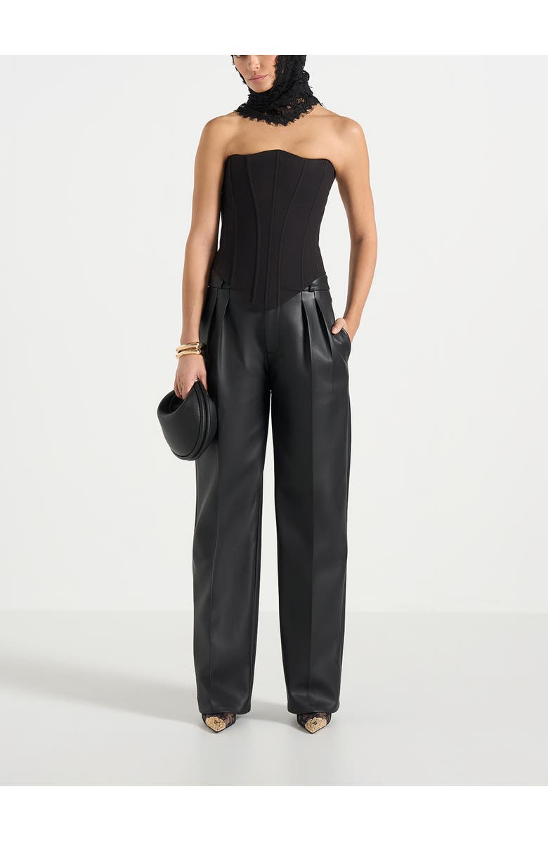 Manière De Voir Scarlett Tailored Lace Up Corset, Alternate, color, Black