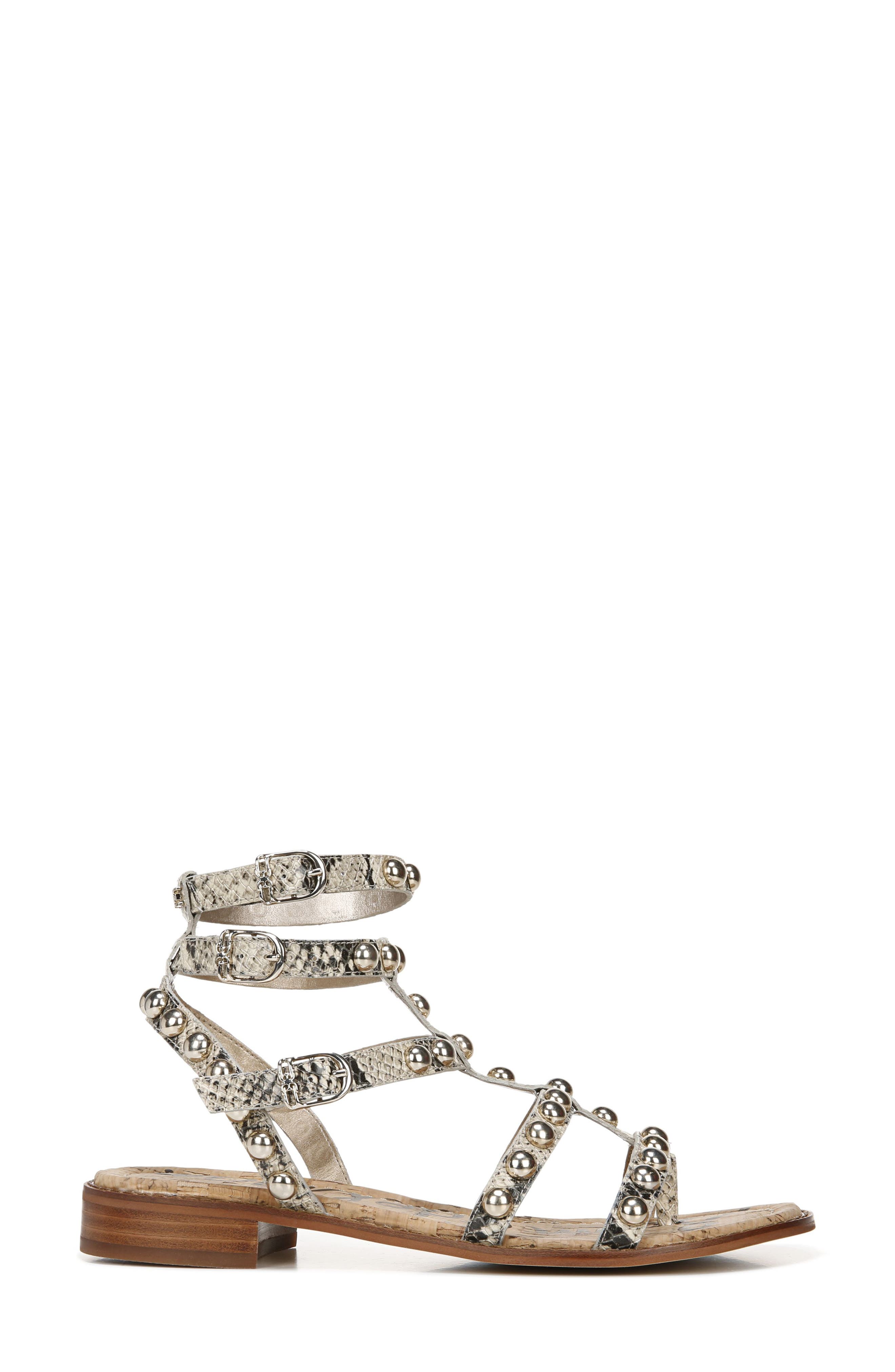 Eavan Studded Sandal, Alternate, color, BEACH LEATHER