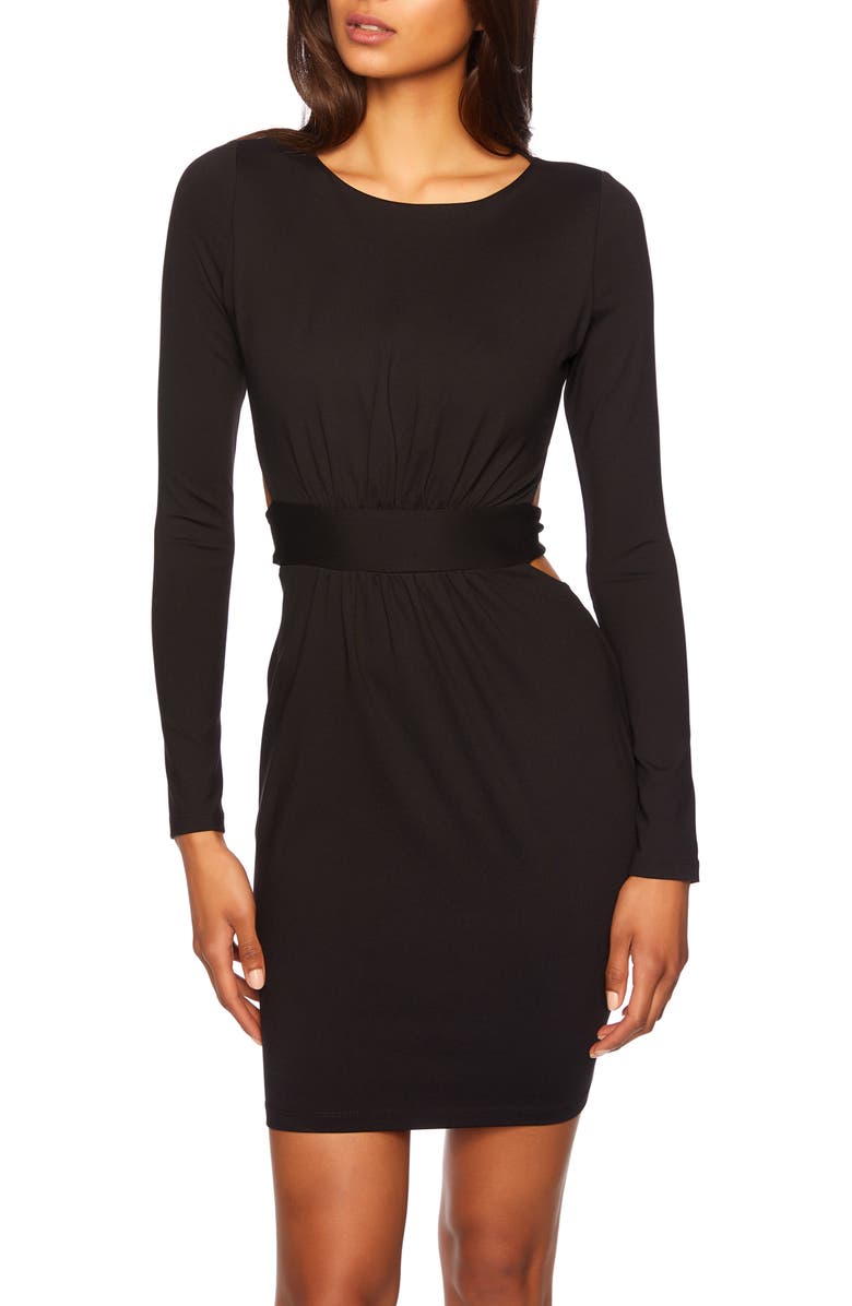 Susana Monaco Tie Back Cutout Long Sleeve Minidress, Alternate, color, 