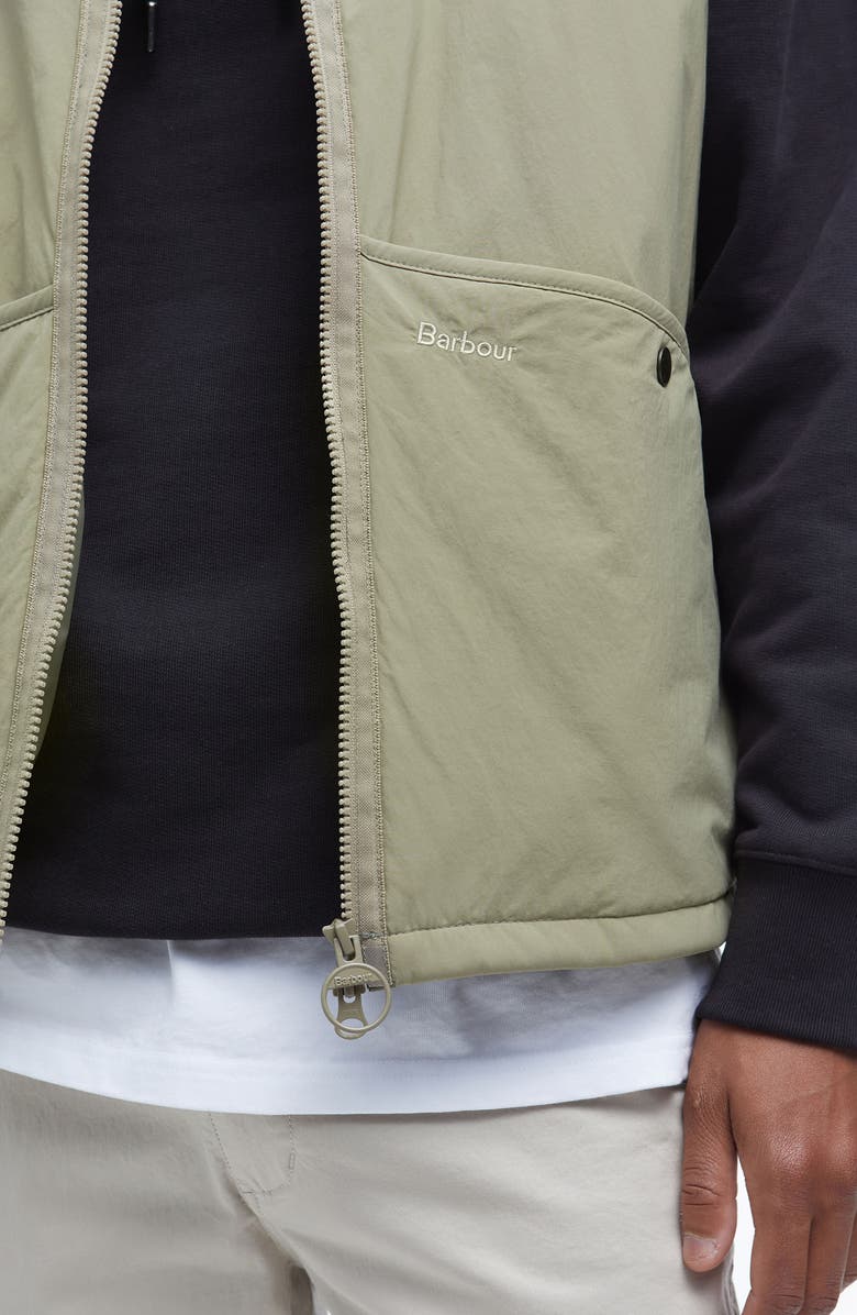 Barbour Bomber Zip Vest, Alternate, color, Bleached Olive