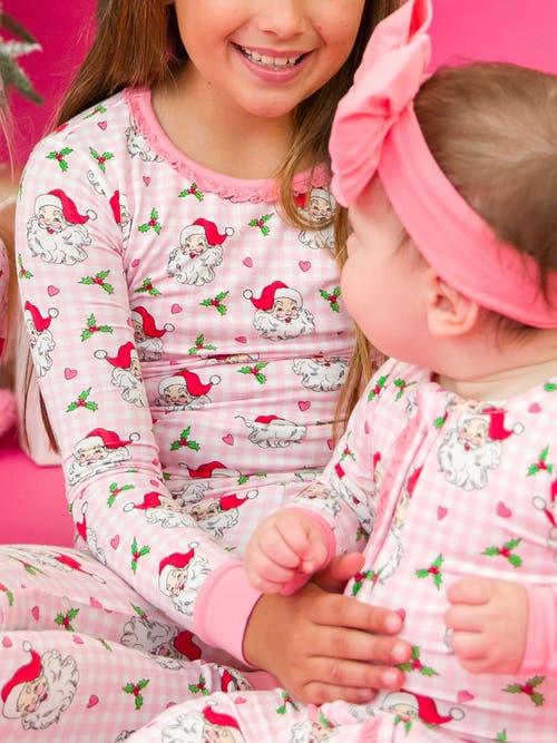 Rufflebutts Softsnooze Girls Ruffle Long Sleeve Pajama Set In Pink