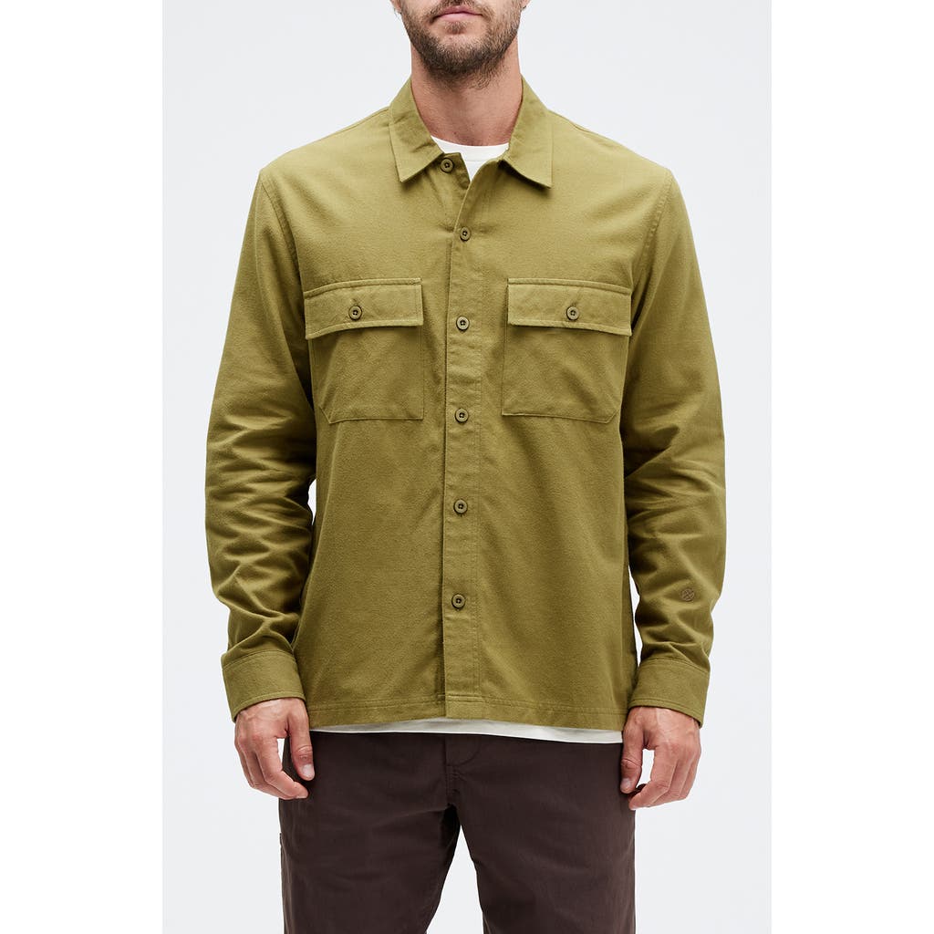 Stance Lowell Cotton Flannel Button-up Shirt In Green
