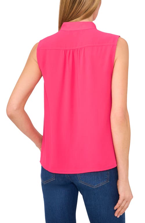 Shop Cece Sleeveless Mandarin Collar Button-up Shirt