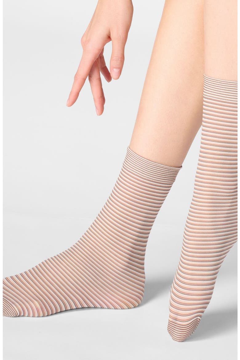 Assorted 2-Pack Sheer Crew Socks, Alternate, color, CHOCOLATE