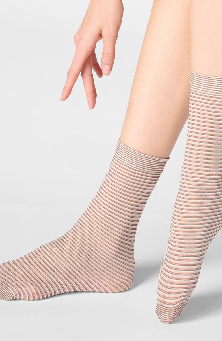 Oroblu Assorted 2-Pack Sheer Crew Socks, Alternate, color, Chocolate