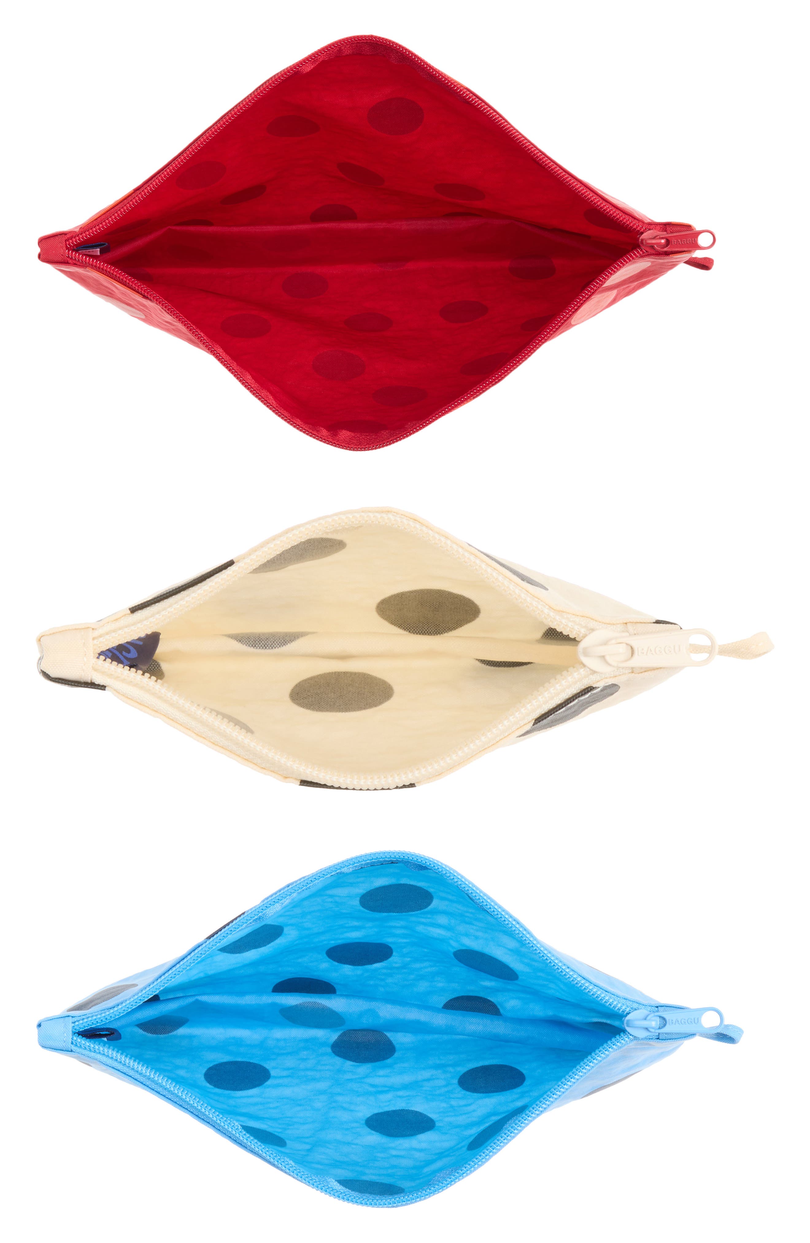 Go 3-Piece Pouch Set, Alternate, color, POLKA DOT MIX