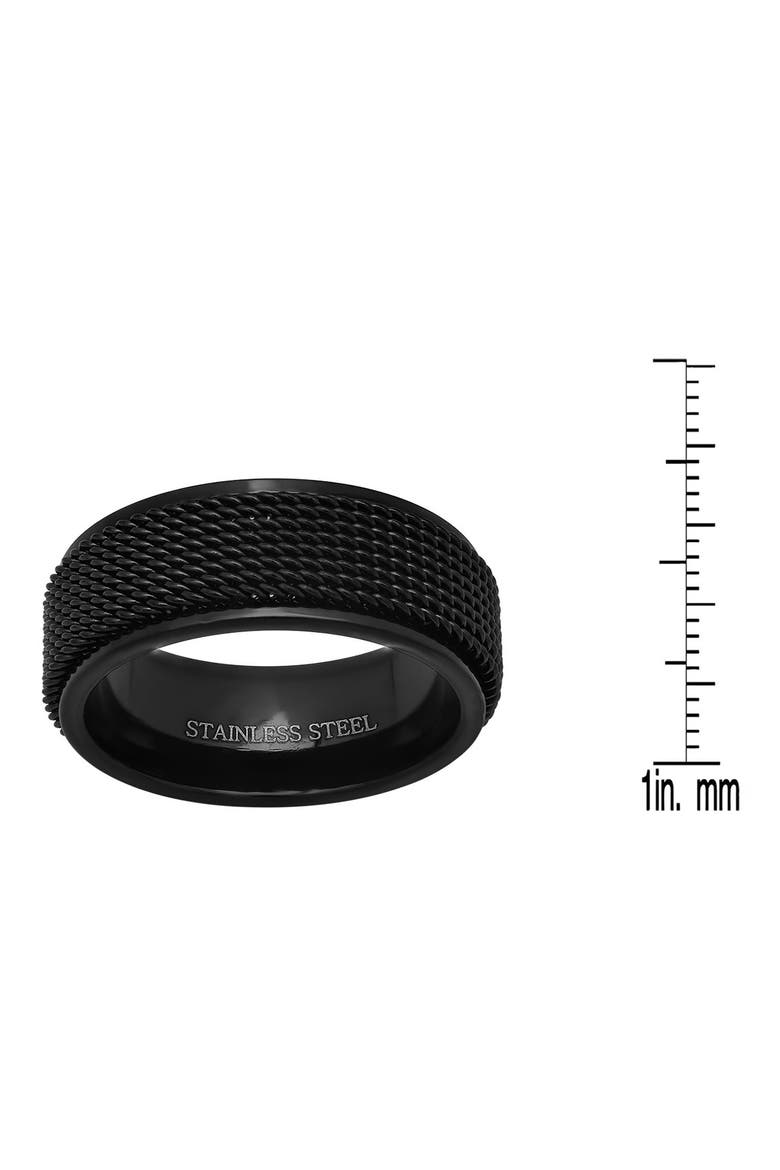 Men's Textured Ring, Alternate, color, BLACK