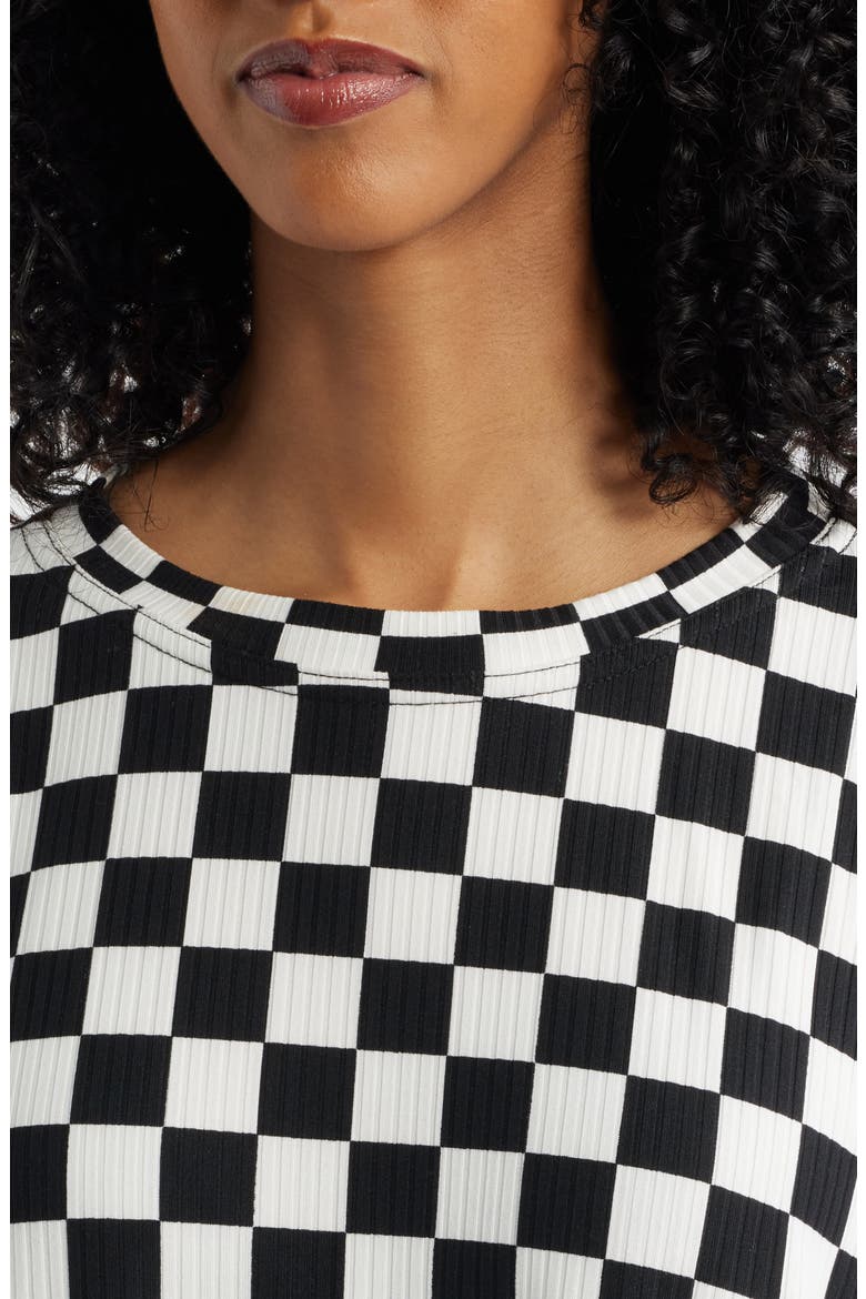 Malone Rib Oversize T-Shirt & Biker Shorts Set, Alternate, color, BLACK/ WHITE