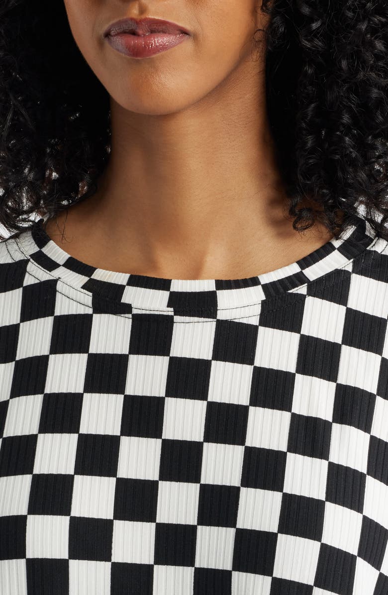 Dressed in Lala Malone Rib Oversize T-Shirt & Biker Shorts Set, Alternate, color, Black/ White