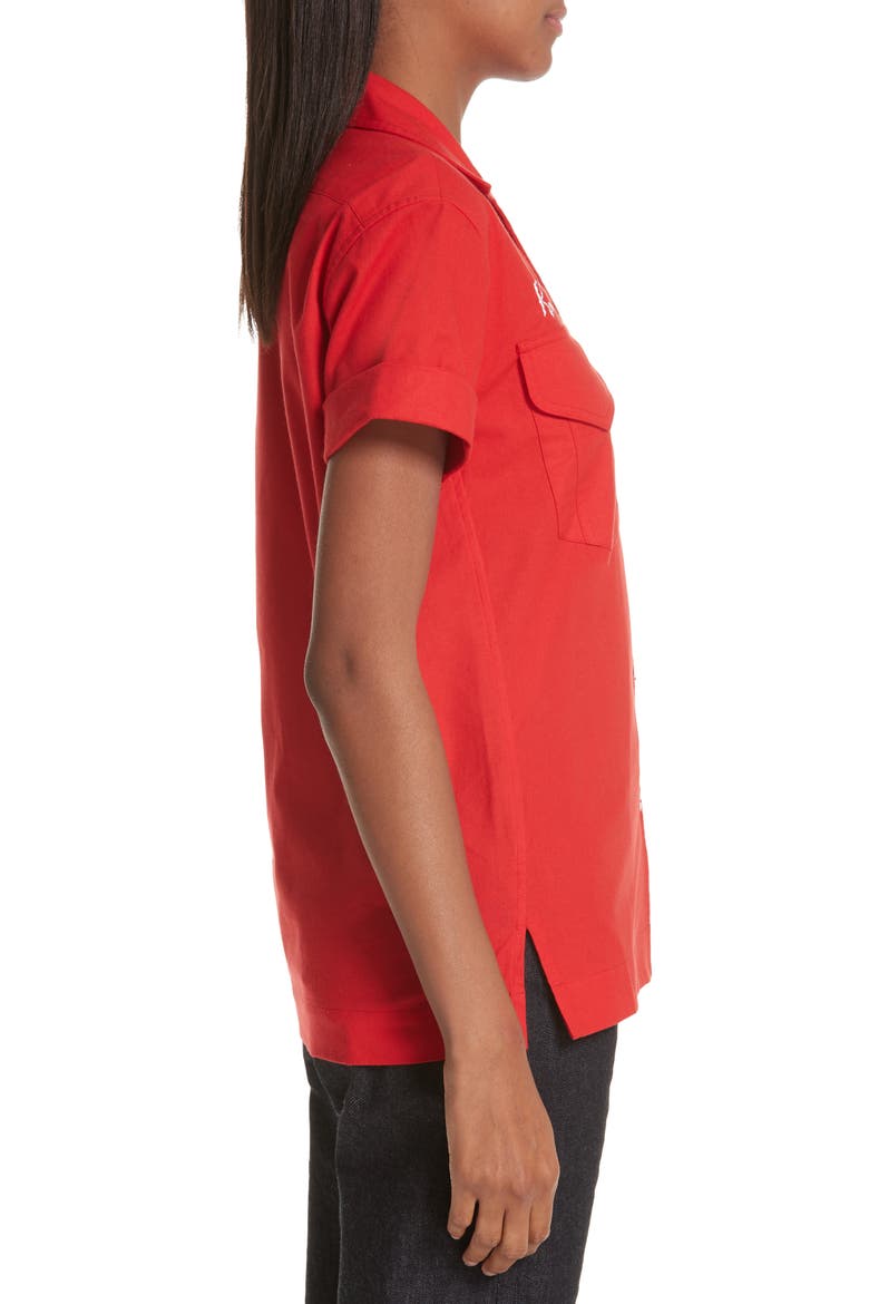 x Paramount Grease Rizzo Embroidered Mechanic Shirt (Nordstrom Exclusive), Alternate, color, RIZZO RED