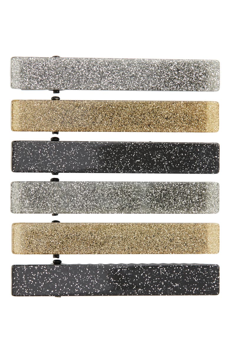 Tasha Set of 6 Hair Clips, Main, color, 