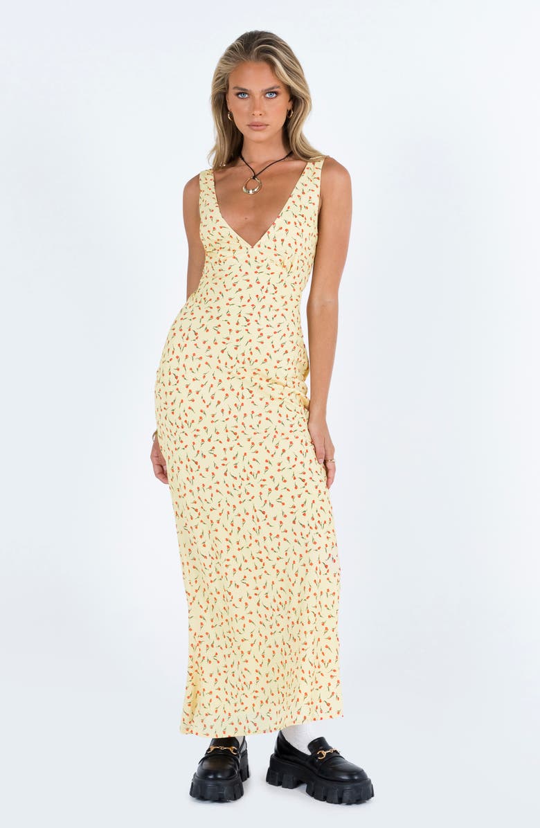 Princess Polly Nellie Floral Maxi Dress, Alternate, color, Yellow / Red Floral