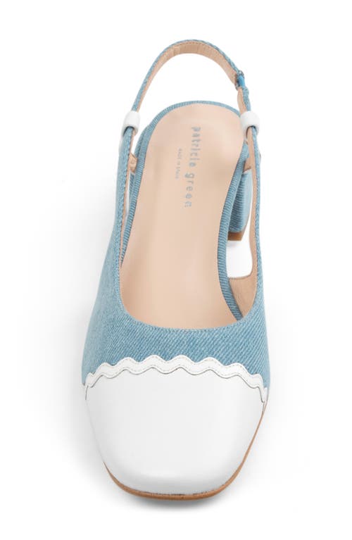 Shop Patricia Green Preston Slingback Slinback Sandal In Denim/white