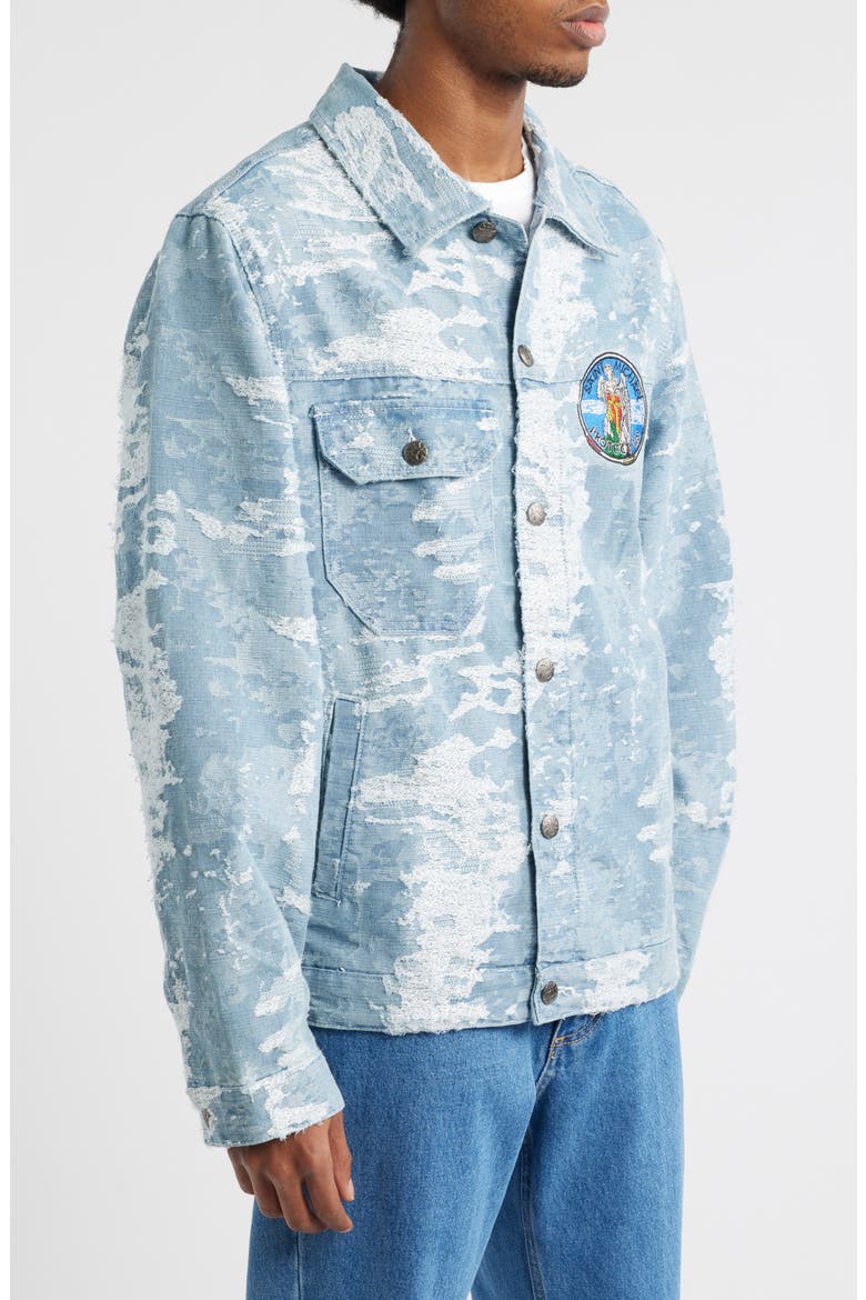 Saint Michael Cotton Trucker Jacket, Alternate, color, BLUE