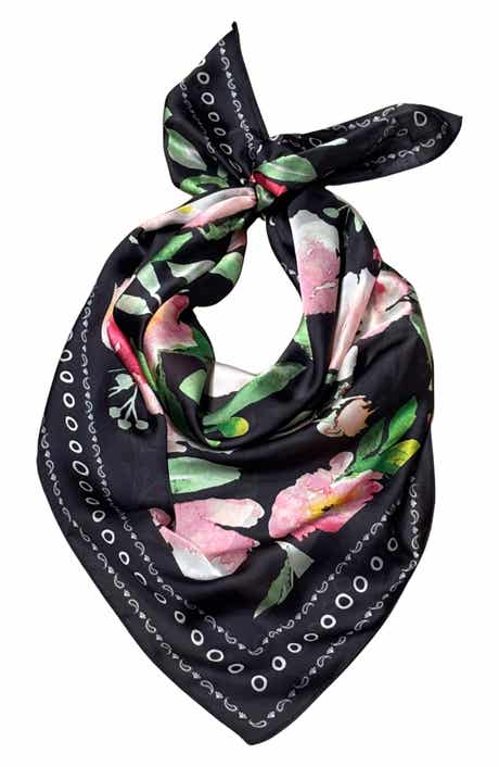 Nicole Miller Floral Satin Scarf