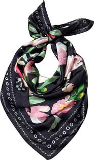 Nicole Miller Floral Satin Scarf