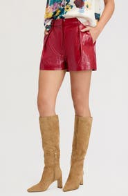 Sam Edelman Croc Embossed Faux Leather Shorts