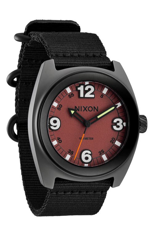 Nixon Clutch Webbing Strap Watch, 42mm In Black
