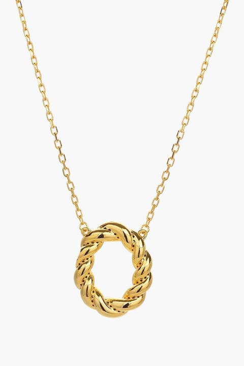 Sterling Silver 18k Gold Plated Eliana Circle Necklace Holiday Gift Idea