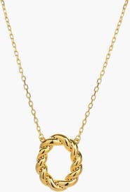 Bearfruit Jewelry Sterling Silver 18k Gold Plated Eliana Circle Necklace Trendy Everyday
