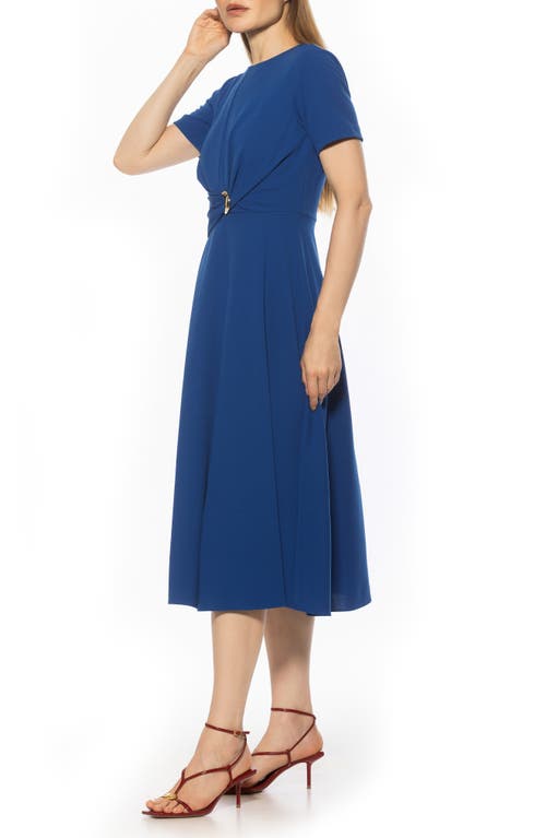 Alexia Admor Xi Gathered Waist Dress In Blue