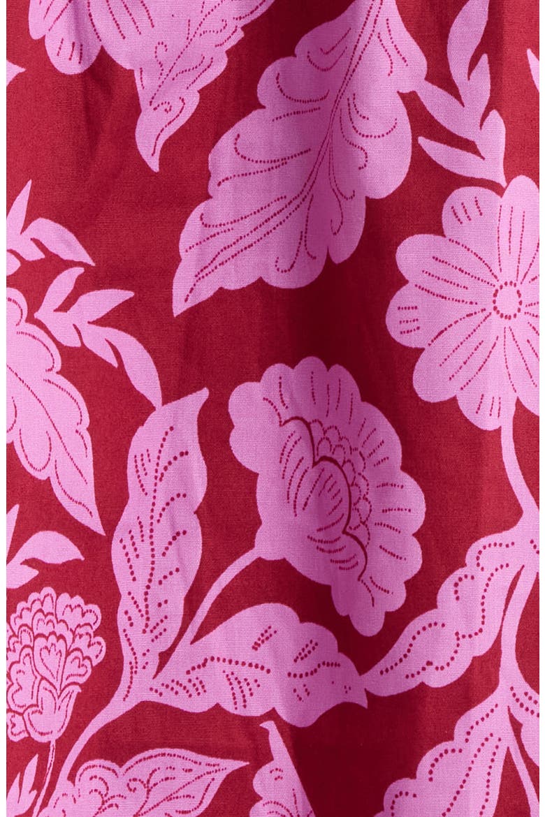 Sunfire Floral Cotton Sundress, Alternate, color, BURGUNDY-PINK