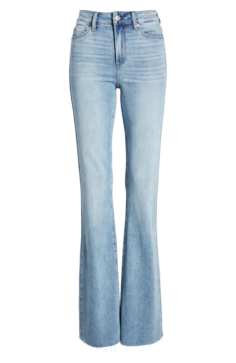 PAIGE Transcend Laurel Canyon High Waist Raw Hem Flare Jeans, Alternate, color, 
