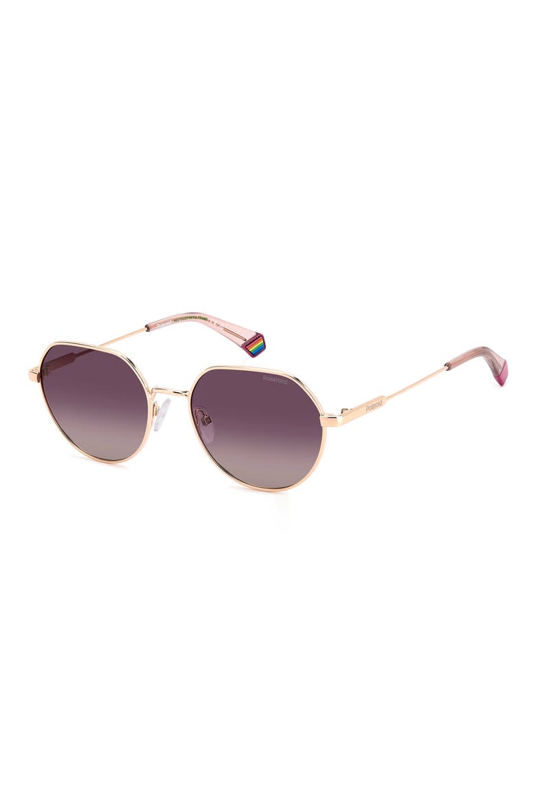 54mm Polarized Rectangular Sunglasses, Alternate, color, GOLD VIOLET/ BURGUNDY POLAR