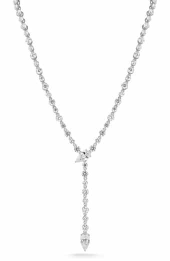 14k Gold Plated Cubic Zirconia Y-Necklace