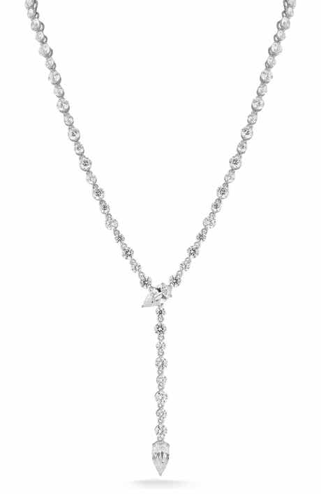 14k Gold Plated Cubic Zirconia Y-Necklace