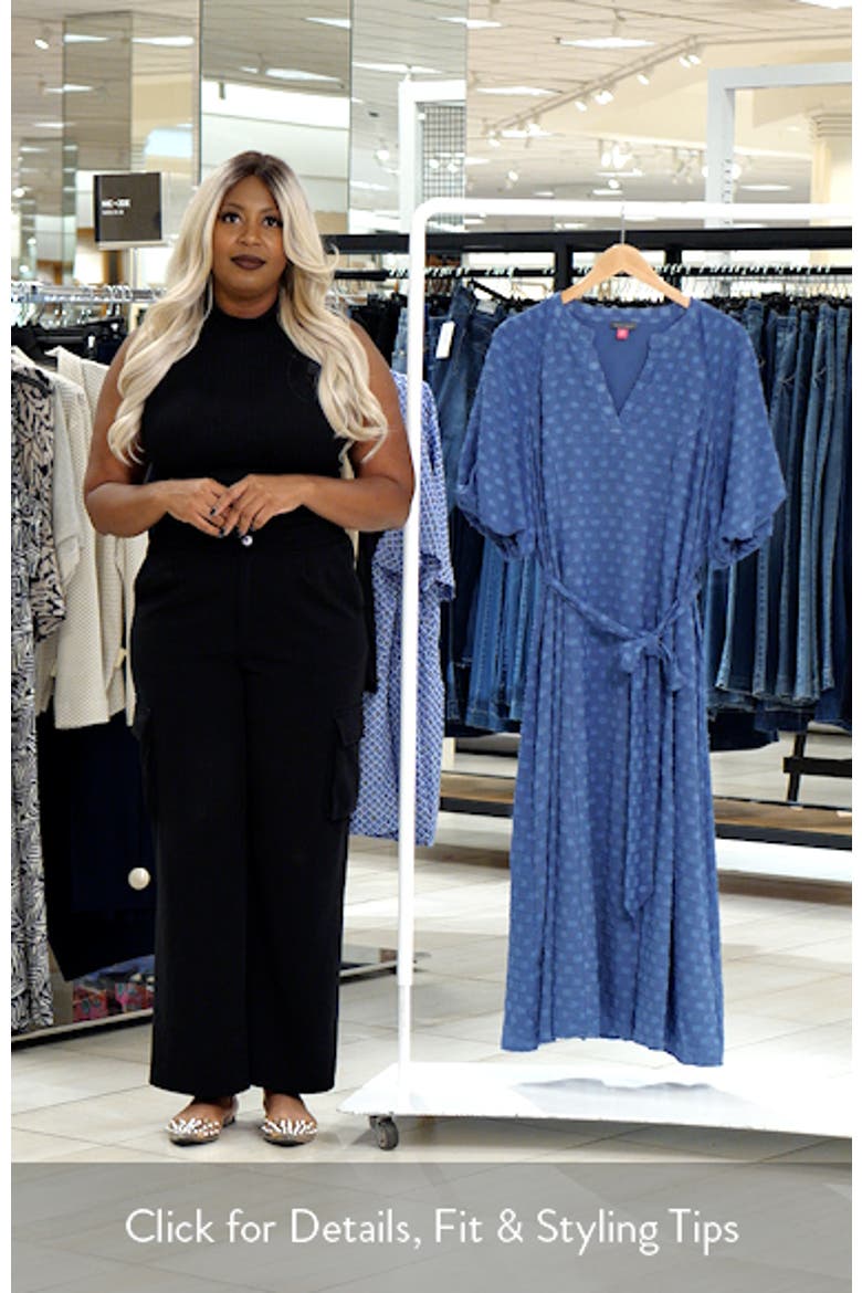 Clip Print Short Sleeve Midi Dress video