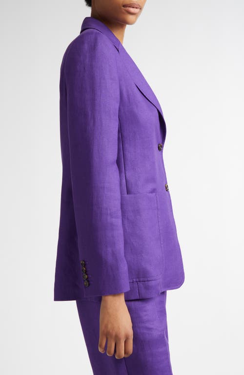Max Mara Guglia Linen Blazer In Purple