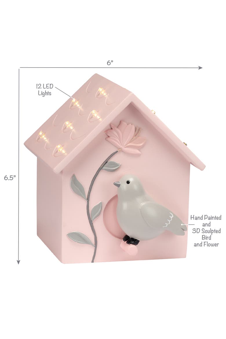 Petals Birdhouse Table Top Night Light LED Lamp, Alternate, color, Pink