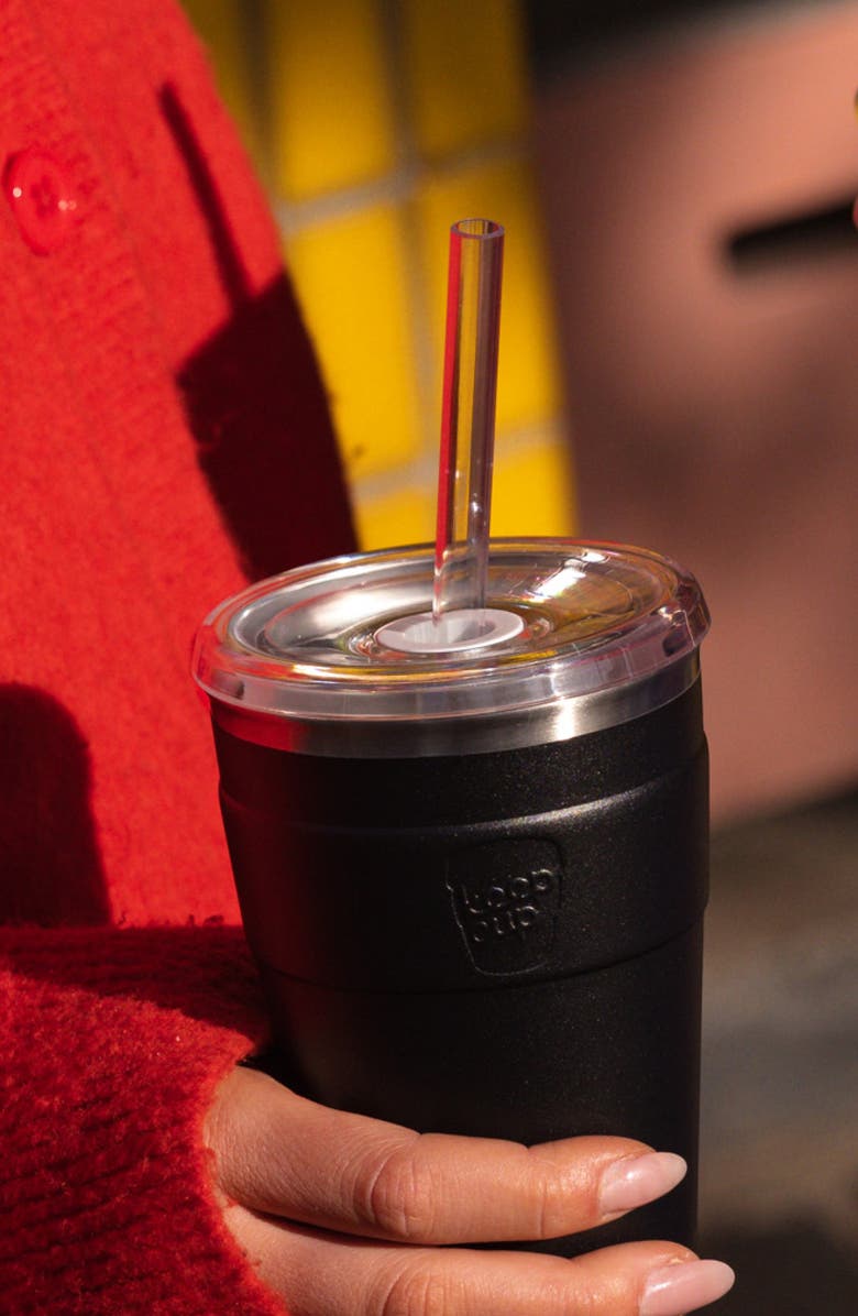 KEEPCUP Cold Cup Thermal with Coffee Straw, Alternate, color, Black