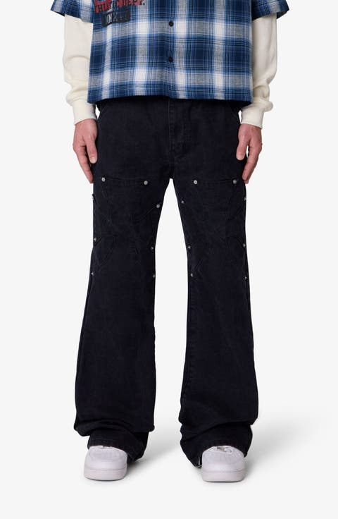 Iron Cross Baggy Flare Jeans