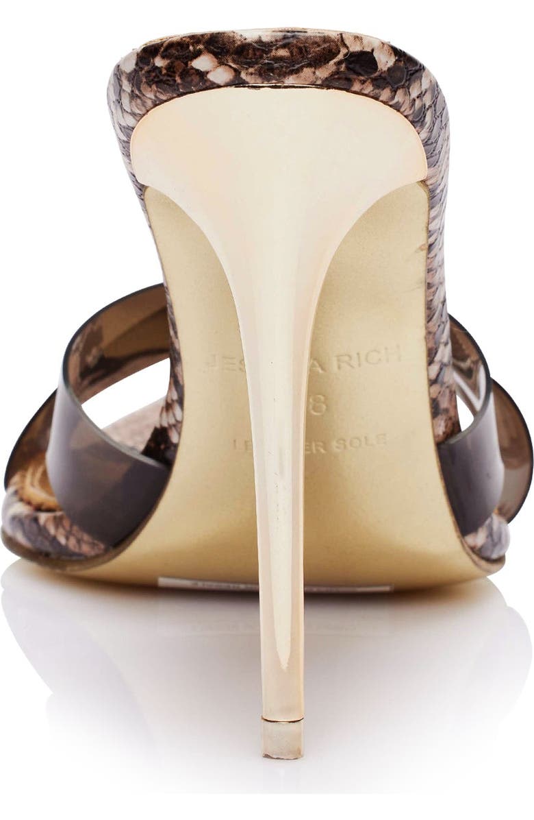 JESSICA RICH This iconic line of must-have heels blends elegance with modern flair, offering the perfect statement piece for any wardrobe. The Coco Mule, designed for this collection, offers a fresh take on our mule design. Featuring a criss-cross PVC toe straps make this the sexiest mule yet!, Alternate, color, Snake