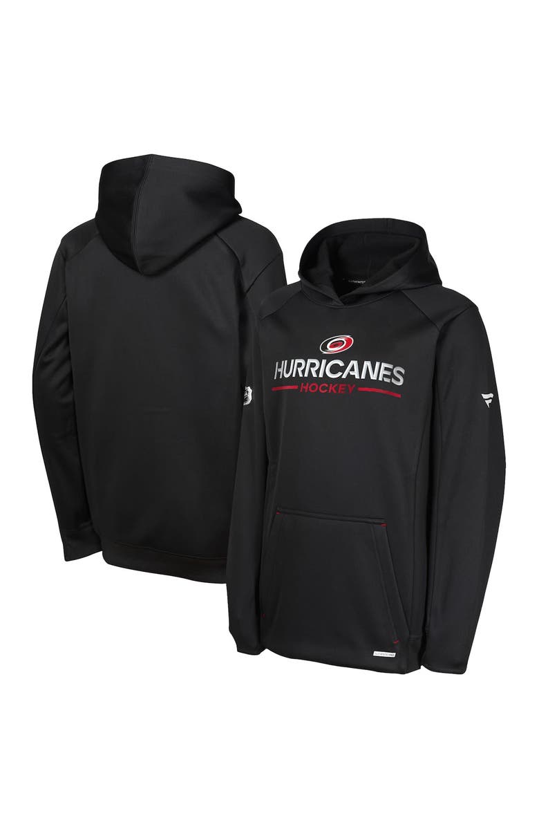 FANATICS Youth Fanatics Black Carolina Hurricanes Authentic Pro Rink Raglan Hoodie, Main, color, Black