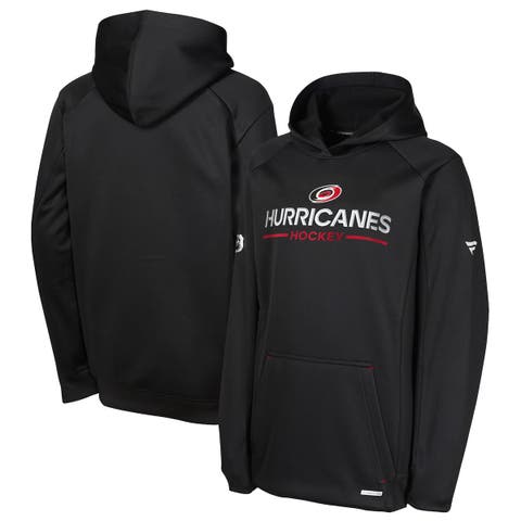 Youth Fanatics Black Carolina Hurricanes Authentic Pro Rink Raglan Hoodie