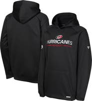 FANATICS Youth Fanatics Black Carolina Hurricanes Authentic Pro Rink Raglan Hoodie